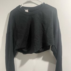 Nastygal cropped black long sleeve medium